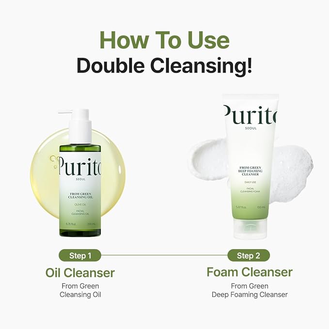 PURITO From Green Deep Foaming Cleanser 150ml / 5.07 fl.oz, pH 5.5, plant-based, natural ingredients, cruelty-free, Vegan