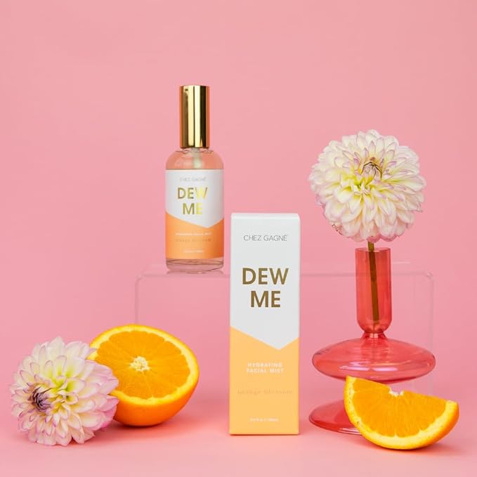 Hydrating Facial Mist Spray 3.4 fl oz - Dew Me Orange Blossom - Vegan Clean Beauty Face Mist - With Aloe, Hibiscus, Sea Grape and Snow Mushroom - Made in USA - Makeup Setting and Glow Spray