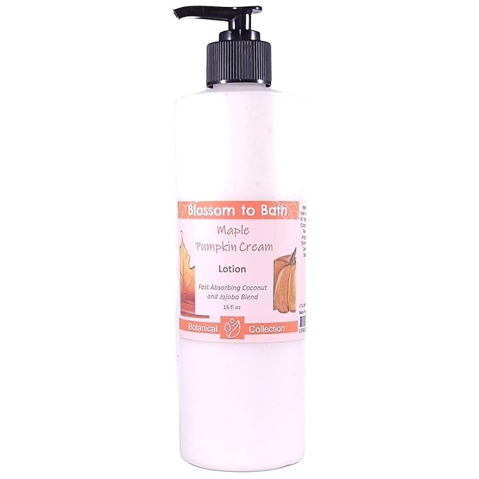 Blossom to Bath Maple Pumpkin Cream Lotion (16 ounce) - Natural Fragrance - Absorbs Quickly with a Sweetly Spiced Scent