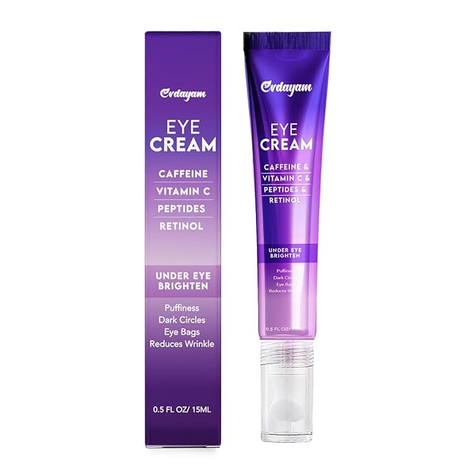 Caffeine Eye Cream for Dark Circles and Puffiness – Retinol Under Eye Brightening Cream for Wrinkles, Fine Lines, and Tired Eyes