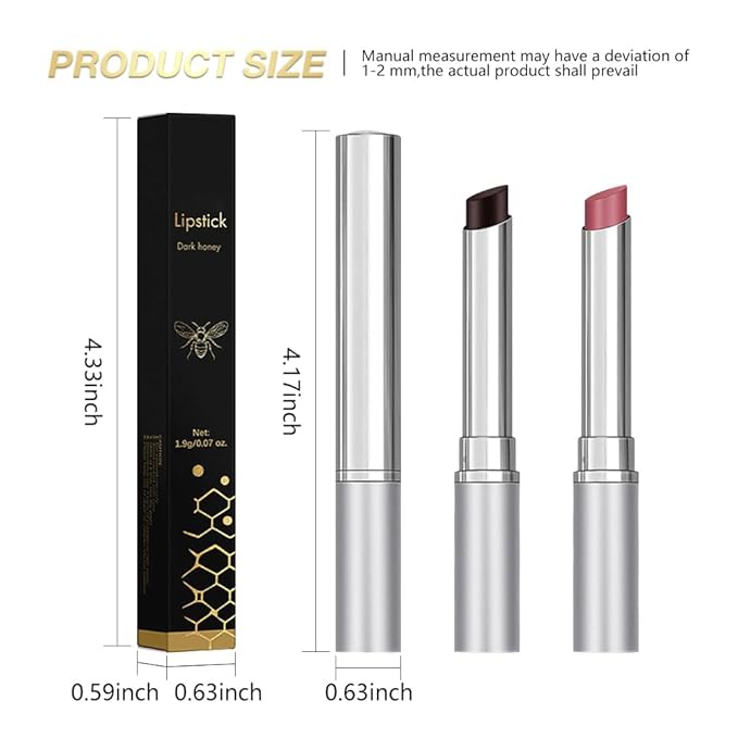 2Pcs Honey Lipstick Tinted Lip Balm, Sheer Hydrating Lip Stain for All Skin Tones, Natural Lightweight Lips Gloss Makeup for Women, Vegan & Cruelty-Free