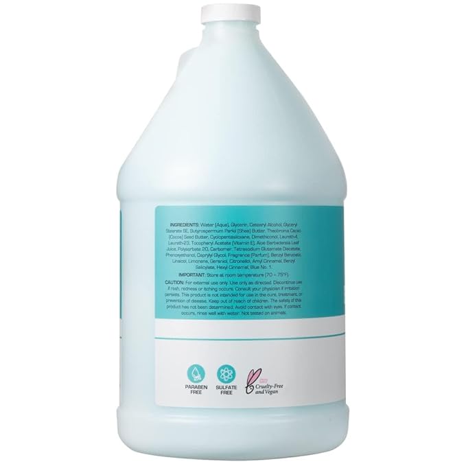 Ginger Lily Farms Club & Fitness Soothing Butter Lotion for Dry Skin, 100% Vegan & Cruelty-Free, Ocean Breeze Scent, 1 Gallon (Pack of 4)