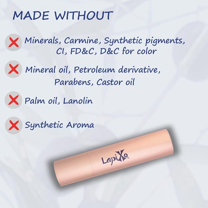 LAPIXO 100% Plant-based Color Lip Tint, Unique Formula, Natural + Moisturizing | 2-in-1 | Non-Toxic, All Food Ingredients, Antioxidant-rich, Natural Matte Sheer, Buildable, 4.4g/0.15oz (Peach color)