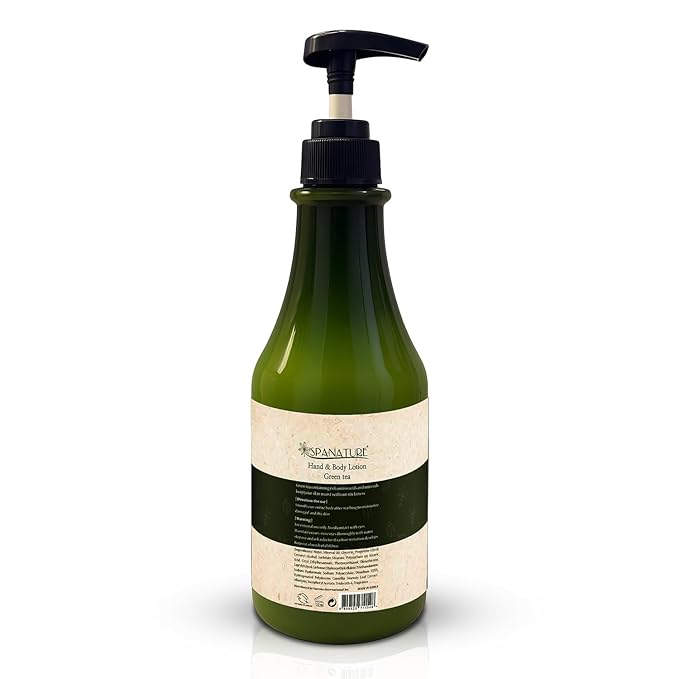 Spanature Green Tea Body Lotion For Women - Natural Green Tea Moisturizer for Face & Hands, Nourishing & Restoring Formula – Non-Greasy, Fast Absorbing - 750ml/25oz with Pump, Made in Korea