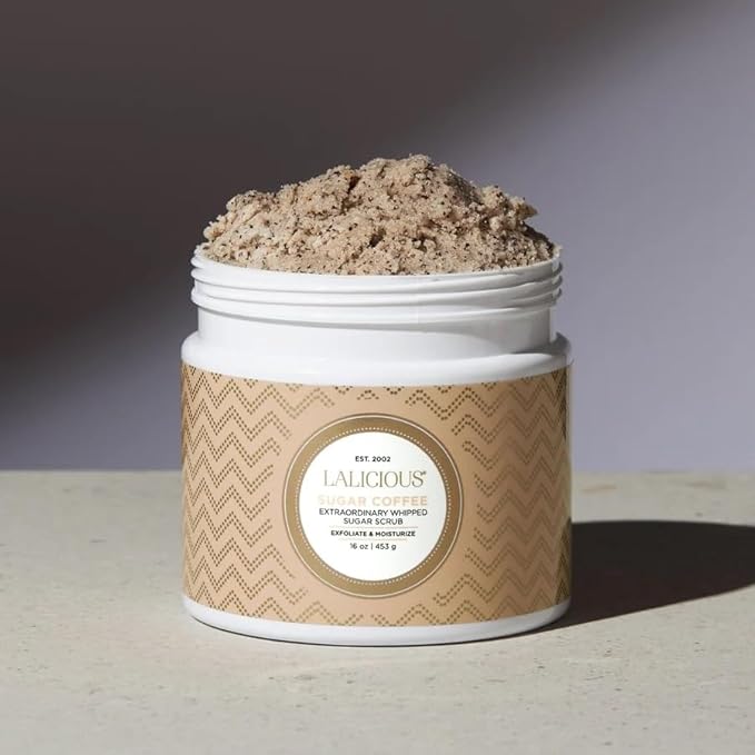 LALICIOUS Sugar Kiss Sugar Scrub for Body, Exfoliating Body Scrubs for Women, Moisturizing Body Exfoliator with Coconut Oil & Honey for Radiant Skin, Zero Greasy, No Parabens (Sugar Coffee 2oz)