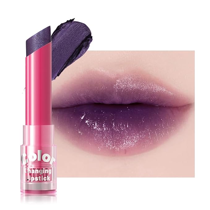 BINGBRUSH Color Changing Lipstick Set, PH Lip Balm Mood Lipstick, Natural Color-Changing Tint with Deep Moisture, Long Lasting Personalized Lip Gloss for Daily Wear or Gifts (06# Midnight Berry)