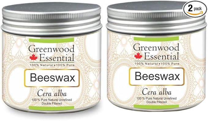 Greenwood Essential Pure Beeswax (Cera alba) (Pack of Two) 100gm X 2 (7.05 oz)