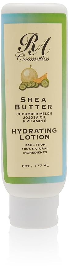 RA COSMETICS Shea Butter Body Lotion with Cucumber Melon & Jojoba Oil Hand & Body Moisturizer with Vitamin E 6 oz