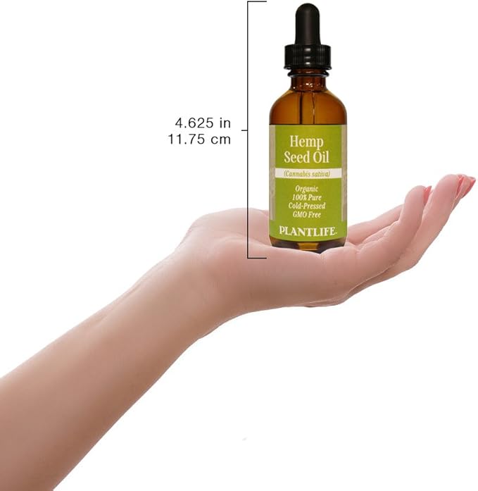 Plantlife Hemp Seed Carrier Oil - Cold Pressed, Non-GMO, and Gluten Free Carrier Oils - for Skin, Hair, and Personal Care - 2 oz