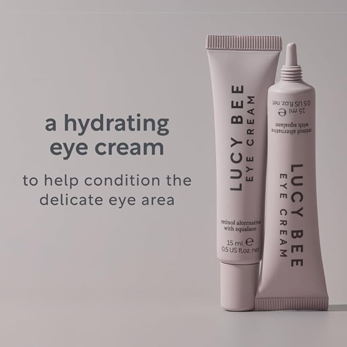 Lucy Bee Eye Cream with Vegan Retinol Alternative, Suitable for Sensitive Skin, Pregnancy Safe, Certified Organic, Vegan & Cruelty Free 0.5fl oz