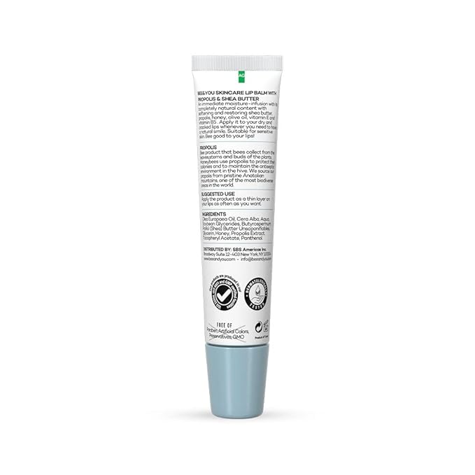 Bee and You Ultra Conditioning, 100% Natural, Moisturizing Lip Balm, Chapped Lips Treatment Severe, Beeswax, Propolis Extract, Raw Honey, Vitamin E, Shea Butter, 10ML