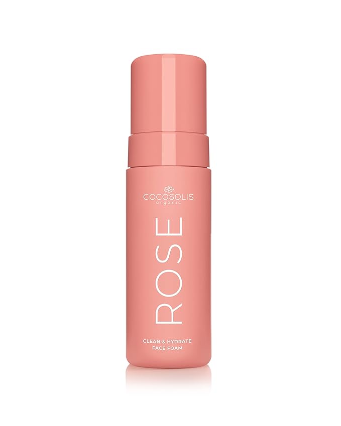 COCOSOLIS Rose Clean & Hydrate Face Foam Deep Pore Facial Cleansing Foam with Moisturising Hyaluronic Acid and Glycerine