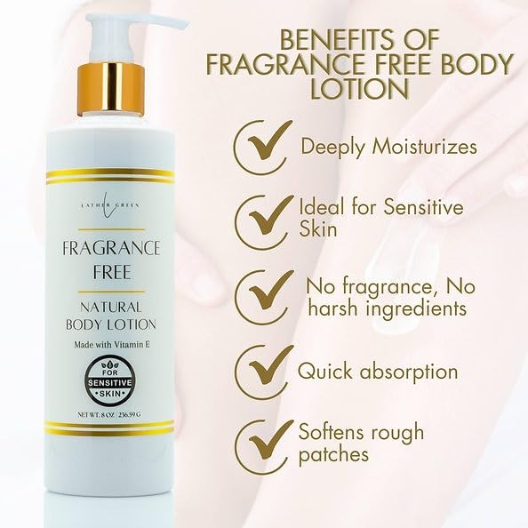 Fragrance-Free Natural Body Lotion with Deep Hydration & Soothing Relief – 8 oz