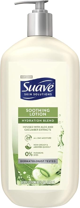 Suave Skin Solutions Body Lotion, Soothing with Aloe, 32 oz