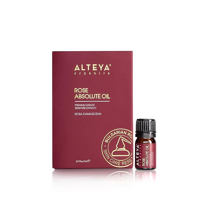 Alteya Organics Bulgarian Rose Absolute, Rose Oil from Rosa Damascena Bulgaria, Authentic - 5ml