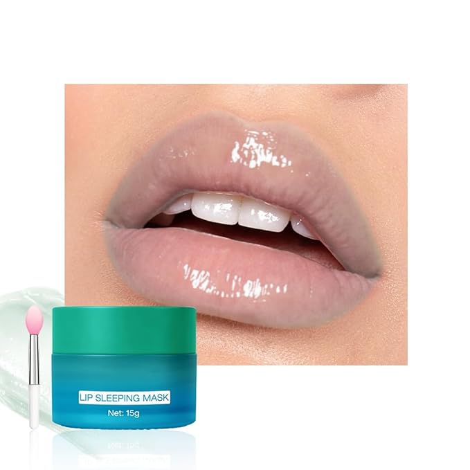 FeiCuiYun Lip Sleeping Mask, Moisturization and Antioxidants, Nourish, Hydrate, Flaky, Dry Lips, Includes Softapplicator Brush (Mint, 1Pcs)