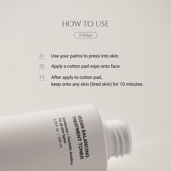 Vegan Balancing Tremtment Toner - Kombucha & Centella Asiatica, for All Skin Types, 6.76 Fl OZ