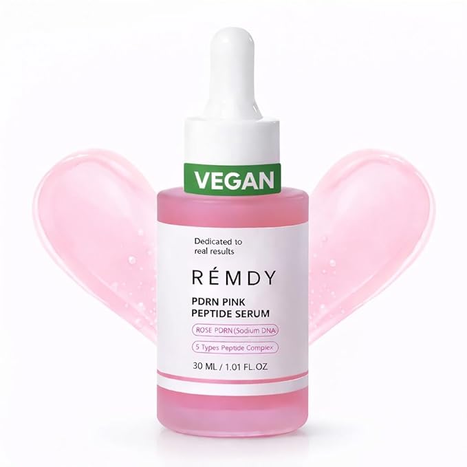PDRN Serum (Sodium DNA) – 99% Naturally Derived Vegan Korean PDRN Pink Peptide Serum with Multi-Peptide Complex & Hyaluronic— +73.82% Barrier Support, −33% Wrinkle & −39.11% Pore Reduction(1.01 fl oz)