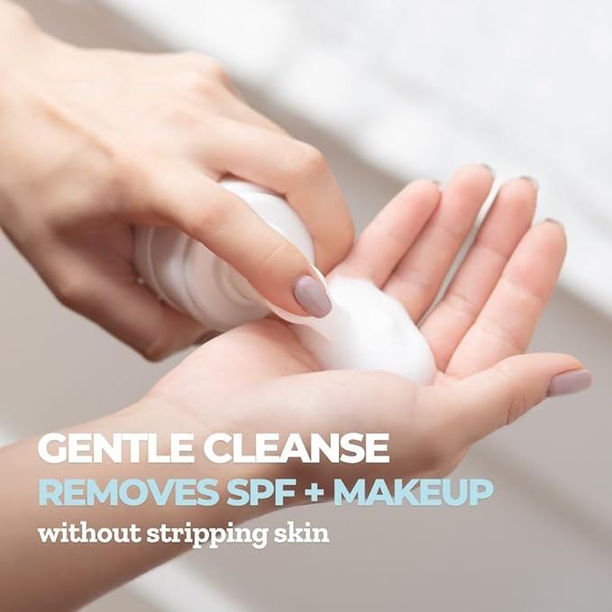Emani Foaming Face Wash for Sensitive Skin Soft Cloud Foam Cleanser with Sake Fermentation & Botanicals - pH Balancing, SLS-Free, Vegan, Fragrance-Free Makeup & Sunscreen Remover, 150ml
