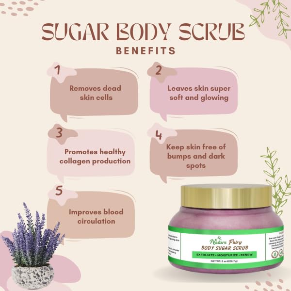 Radiant Glow Sugar Scrub – Exfoliate, Hydrate & Renew with Organic Sugar & Plant Oils – 8oz