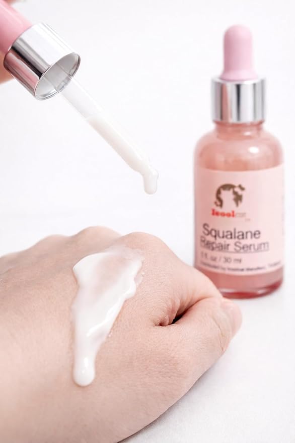 Pure Squalane Face Oil Serum - 100% Plant-Derived Facial Moisturizer for Dry Sensitive Skin - Barrier Repair & Deep Hydration - 1.01 Fl Oz