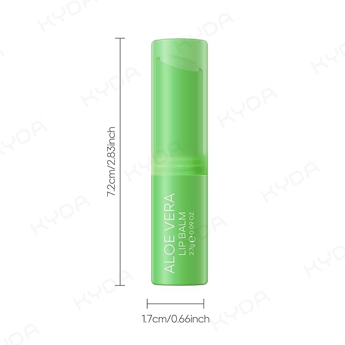 KYDA 3 Pcs Aloe Vera Lip Balm, Deep Hydrating Lip Balm, Reduce Fine Lines, Daily Lip Moisturizer for Dry Cracked Lips, with Real Aloe Vera, Colorless Finish