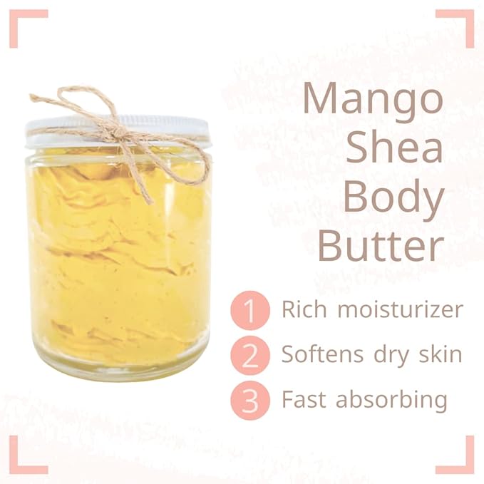 Ginger's Soul Whipped Body Butter, Mango Shea, Rich Moisturizer, 4.5 Oz