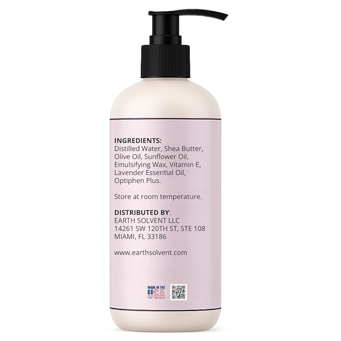 Natural Organic Moisturizing Body Lotion Lightweight & Non-Greasy, Shea Butter Body Lotion Made with All Natural Ingredients | For All Skin Types, Eco-friendly (8oz, Lavender)