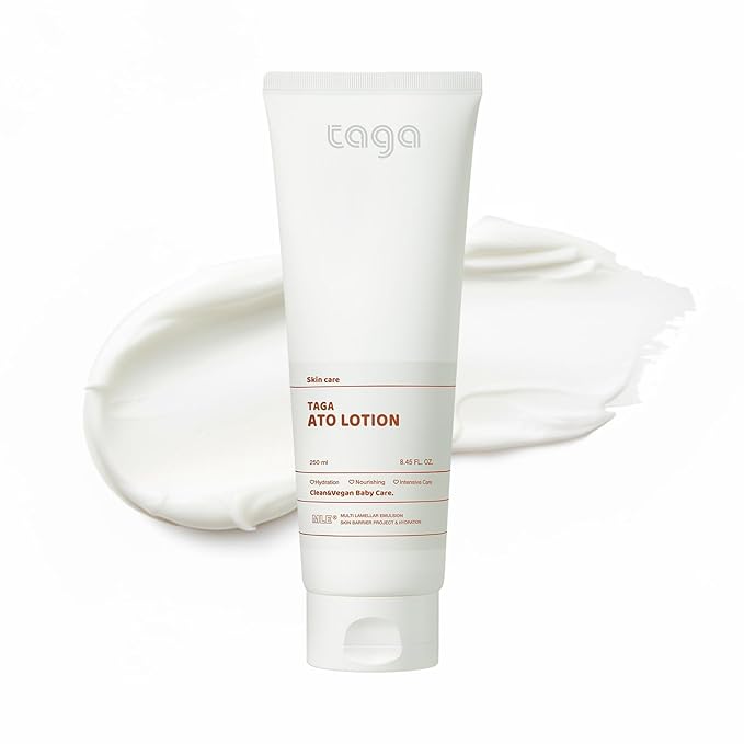 TAGA ATO Lotion 250ml | Vegan Hypoallergenic Moisturizer for Sensitive & Dry Skin | Lightweight, Fast-Absorbing Body Lotion | Non-Sticky Daily Hydration for the Whole Family