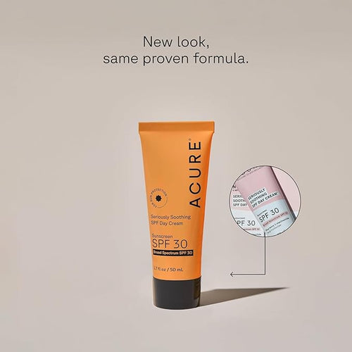 Acure Seriously Soothing SPF 30 Day Cream - Face Moisturizer with SPF 30, Anti Aging Zinc Oxide Sunscreen, Hydrating Face Cream, Daily Facial Care for Women & Men w/Niacinamide - 1.7 fl oz (2 Pack)