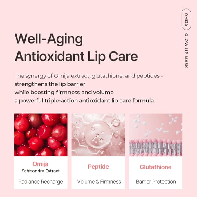 [hwarang'] Lip Care Collection – Hydrating & Plumping K-Beauty Treatments with Natural Extracts | Omija Glow Lip Mask & Yuja Sweet Lip Volumizer | 0.5 fl oz Each (Omija)