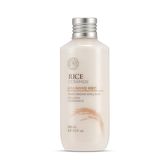 THE FACE SHOP Rice Ceramide Moisturizing Emulsion, Hydrating with Rice Water, Targets Dryness, Strengthens Skin Barrier, Lightweight, Korean Skin Care, 5.0 fl. oz.