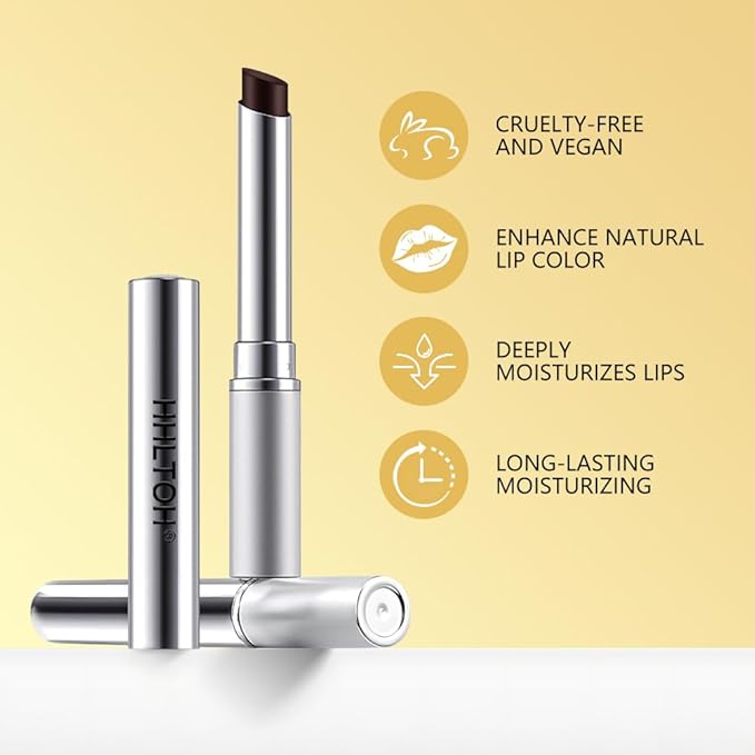 Honey Tinted Lip Balm Lipstick Set of 2, Nude + Black, Sheer Hydrating & Lightly Tinted Lip Color, Moisturizing Nourishing Lip Balm with Natural Black Cherry Tint, For All Skin Tones