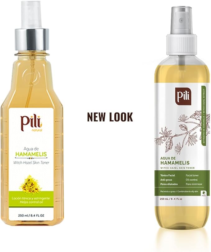 PILI Witch Hazel Facial Toner. Control Excess Oil & Shine. Natural Astringent & Facial Toner. Moisturizer for Acne Prone Skin with Refreshing Witch Hazel, Hamamelis Virginiana. 8.4 oz