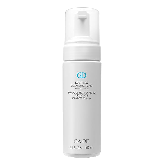 GA-DE Soothing Cleansing Foam for All Skin Types - Facial Cleanser - Enriched with Papaya, Mallow Flower, Chamomile, and Hyaluronic Acid - 5.07 oz