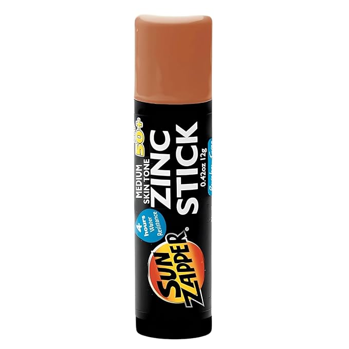 Sun Zapper Zinc Oxide Sunscreen Stick SPF 50+ Medium Skin Tone – Mineral Sunscreen for Face and Body, Water Resistant Sunblock for Sensitive Skin, Travel Size 12g (0.42 oz), Australian Made