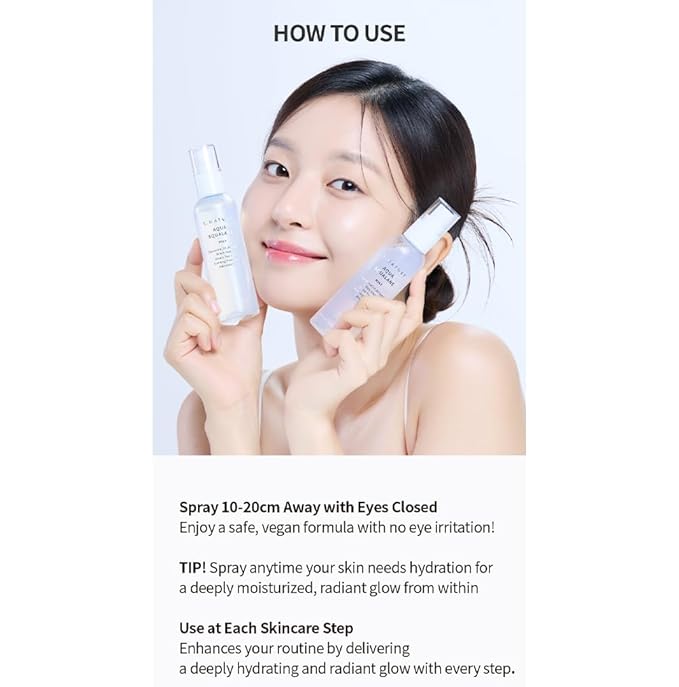 S.NATURE AQUA SQUALANE MIST, Vegan, Face Spray, Light-weight Face Moisturizer, Hydrating Mist for Glow Skin, Green Tea Extract for soothe skin, Korean Skincare (100ml, 3.38 fl oz.)