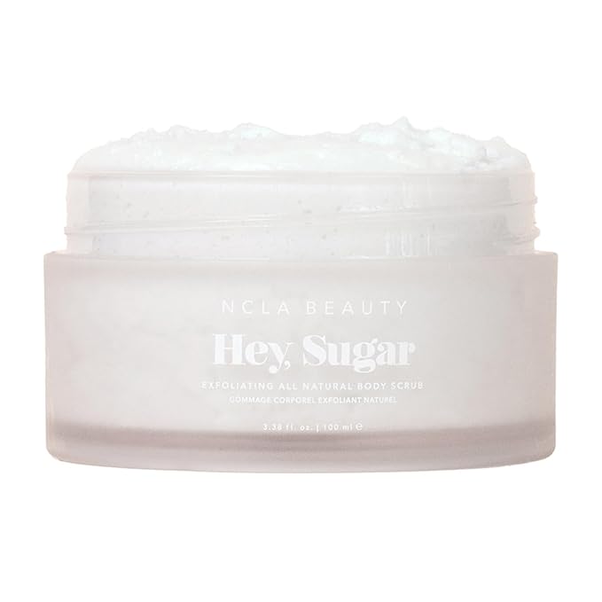 NCLA Beauty Hey Sugar All Natural Body Scrub - Moisturizing, Exfoliating Sugar Scrub - Shea, Cocoa, and Mango Butters - Coconut Vanilla - 3.38 oz