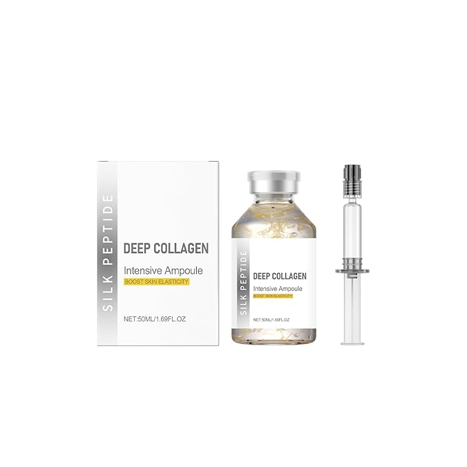 Silk Peptide Intensive Ampoule ，Copper Peptides Serum for Face with Collagen & Multi Peptides， Deep Collagen Hydrating Firming Serum for All Skin Types (Unscented, 1piece)