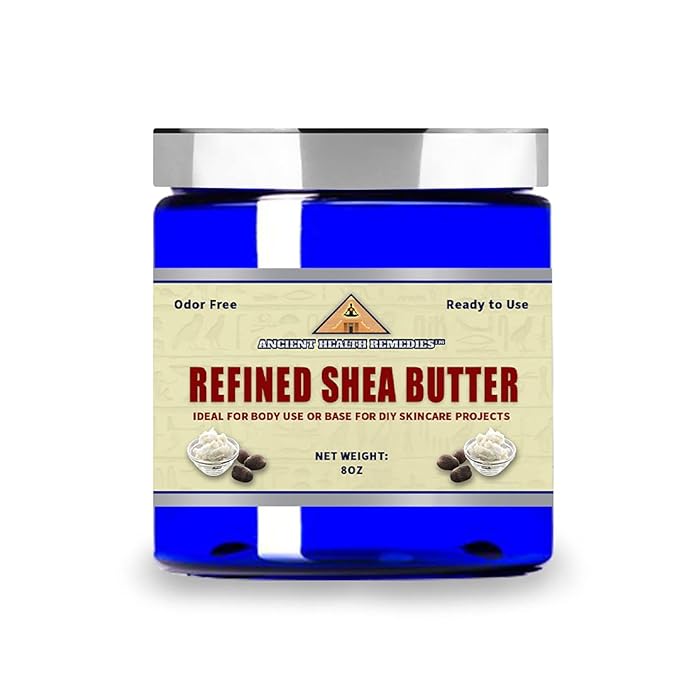 Naturally Refined AFRICAN IVORY WHITE SHEA BUTTER BLOCKS/JAR UNSCENTED Bulk Size for Anti Aging, Dry Skin, DIY Body Butter Recipes Base for Skincare, Babycare and DIY Soap Making Projects. (8 oz)