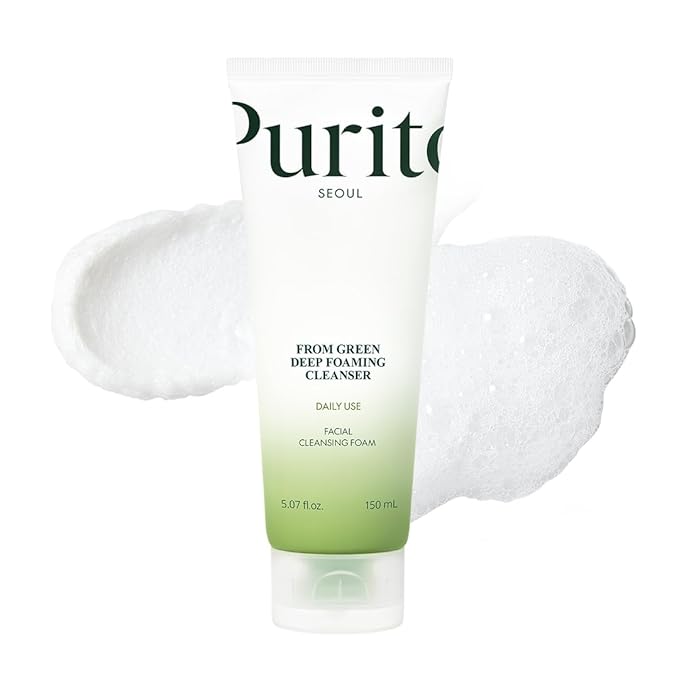 PURITO From Green Deep Foaming Cleanser 150ml / 5.07 fl.oz, pH 5.5, plant-based, natural ingredients, cruelty-free, Vegan