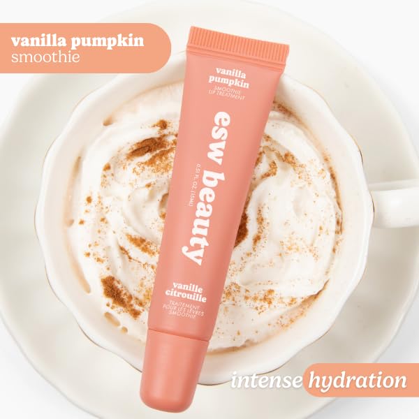 ESW Beauty Vanilla Pumpkin Smoothie Lip Treatment – Cozy Vanilla & Pumpkin Spice with Shea Butter & Vitamin E for Deep Hydration & Nourished Lips