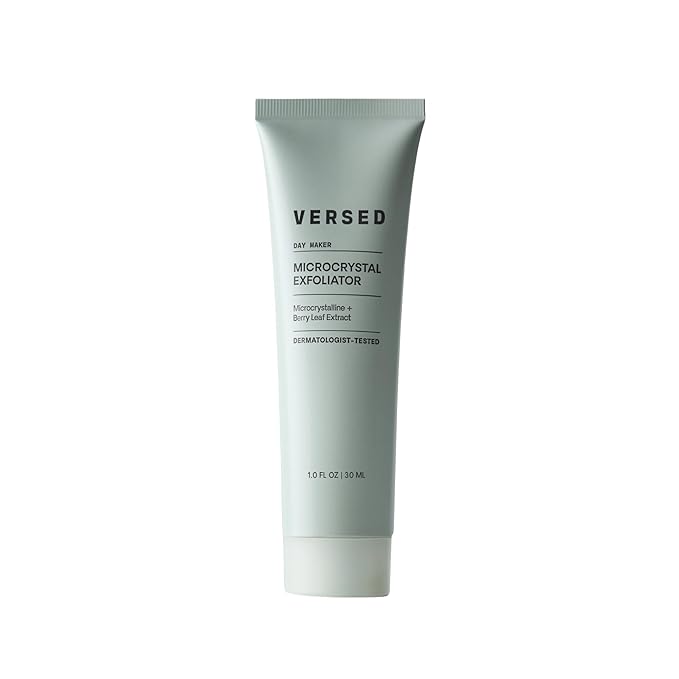 Versed Day Maker Microcrystal Exfoliating Cleanser - Creamy Facial Wash Helps Clear Dead Skin Cells - Microcrystalline, Biodegradable Alternative to Microbeads - Vegan (1 fl oz)