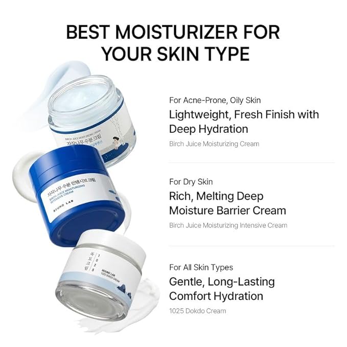 ROUND LAB Birch Juice Moisturizing Cream 2.7 Fl Oz, 48-Hour Deep Hydrating Face Moisturizer with Birch Sap & Vita Hyaluronic Acid for Acne-Prone Skin, Reduces Sebum, Oil, Blackheads, Korean Skin Care