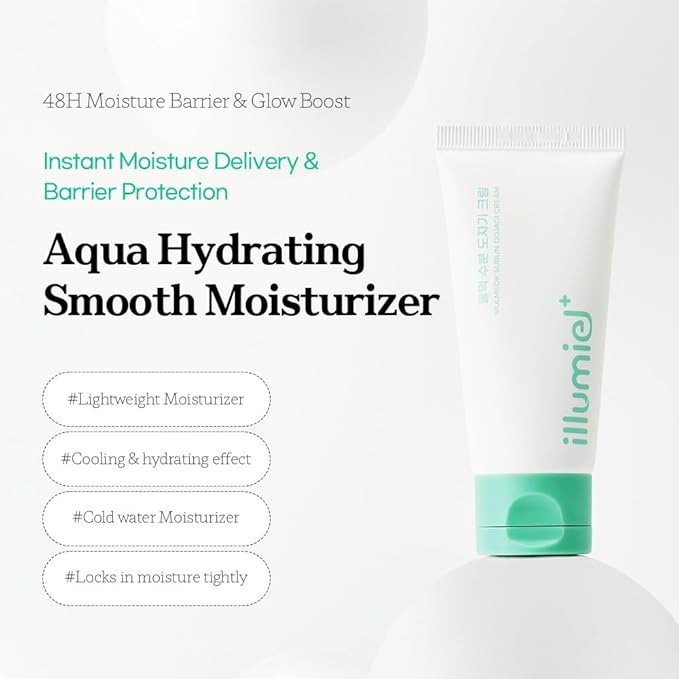 Aqua Hydrating Smooth Moisturizer for Long-lasting Skin Moisture Barrier with Xylitylglucoside & 5 types of Ceramides [Vegan & Korean Skincare] - 1.69 fl. oz.