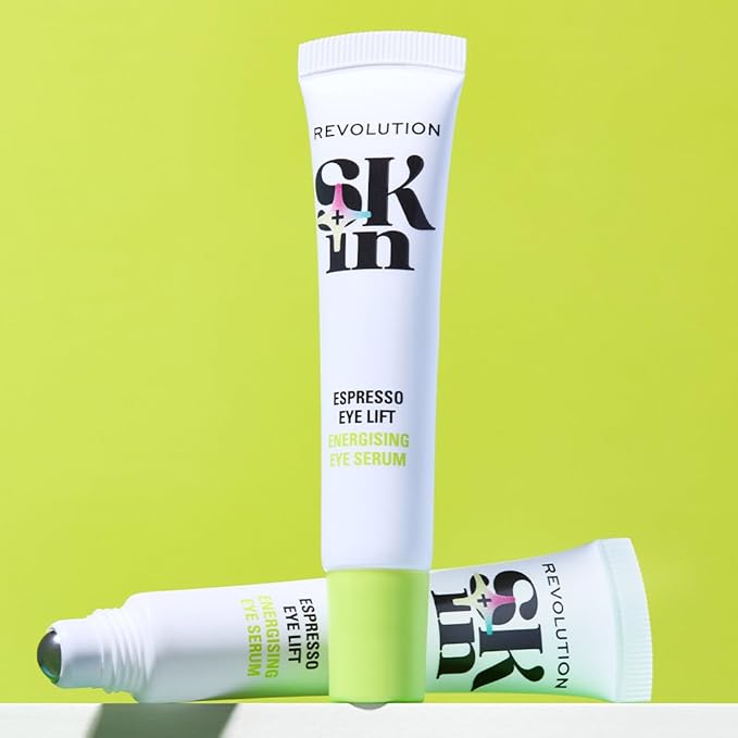 Revolution Skin, Espresso Eye Lift 5% Caffeine Energizing Eye Serum, Helps Dark Circles & Puffiness with Hyaluronic Acid & Caffeine, Vegan & Cruelty-Free, 0.5 fl oz (Pack of 2)