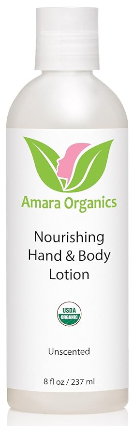 Organic Body Lotion - USDA Certified Organic Nourishing Hand & Body Lotion - Unscented - 8 fl oz