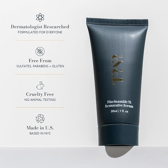 Restorative 5% Niacinamide Serum (30ml/1oz) | Rejuvenating Skincare Routine| Natural, Plant-Based & Science-First Hydrating Serum for Men & Women | With the Goodness of Mushroom & Turmeric Extract