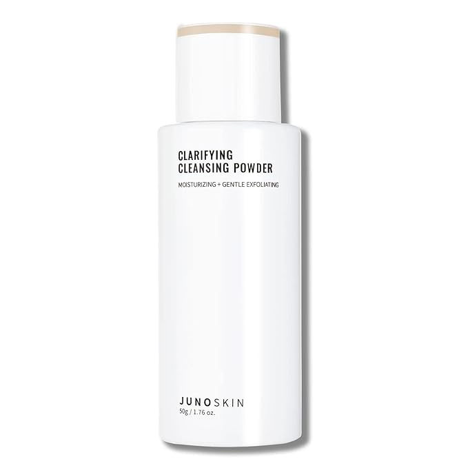 JUNO & Co. Cleansing Powder, Exfoliating Face Wash, 10-Ingredient Powder-to-Foam Cleanser with Hyaluronic Acid, Rice Extract, and Papain Enzyme, No Added Fragrance, 50 g / 1.76 oz.