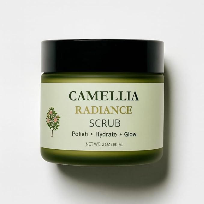 Antioxidant Facial Scrub, Green Tea & White Tea Exfoliating Treatment, Natural Moisturizing Face Scrub with Aloe & Jojoba, 2 oz